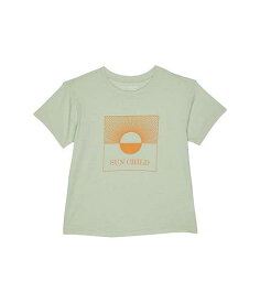 送料無料 Tiny Whales 女の子用 ファッション 子供服 Tシャツ Sun Child Boxy Tee (Toddler/Little Kids/Big Kids) - Seaglass