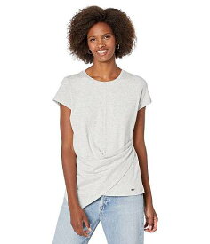 送料無料 カルバンクライン Calvin Klein レディース 女性用 ファッション Tシャツ Short Sleeve w/ Drapped Angle Hem - Heather Dove