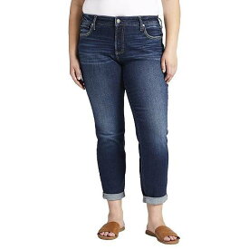 送料無料 Silver Jeans Co. レディース 女性用 ファッション ジーンズ デニム Plus Size Boyfriend Mid-Rise Slim Leg Jeans W27101EAE363 - Indigo