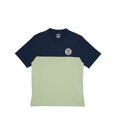 送料無料 バンズ Vans Kids 男の子用 ファッション 子供服 Tシャツ Original Checkerboard Block Short Sleeve (Big Kids) - Dress Blues/Celadon Green