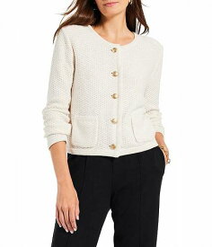 送料無料 ニックアンドゾー NIC+ZOE レディース 女性用 ファッション セーター Plus Size Gilded Texture Cardigan - Cream