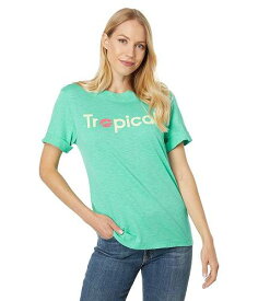 送料無料 ワイルドフォックス Wildfox レディース 女性用 ファッション Tシャツ Tropical John Tee - Pigment Bright Aqua