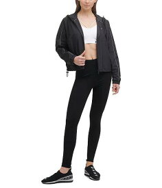 送料無料 ダナキャランニューヨーク DKNY レディース 女性用 ファッション アウター ジャケット コート ジャケット Solid Windbreaker w/ Piping - Black