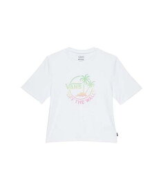 送料無料 バンズ Vans Kids 女の子用 ファッション 子供服 Tシャツ Dual Palm Short Sleeve Sun Shirt (Big Kids) - White