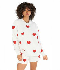 送料無料 ショーミーユアムームー Show Me Your Mumu レディース 女性用 ファッション セーター Go To Sweater - Tossed Heart Knit Red
