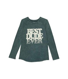 送料無料 Tiny Whales 男の子用 ファッション 子供服 Tシャツ Best Dude Ever Raglan Tee (Toddler/Little Kids/Big Kids) - Mineral Blue Lake