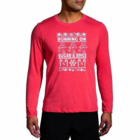 送料無料 ブルックス Brooks メンズ 男性用 ファッション Tシャツ Distance Long Sleeve Tee 2.0 - Red/Run Merry 23