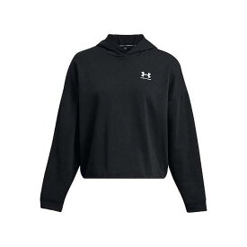 送料無料 アンダーアーマー Under Armour レディース 女性用 ファッション パーカー スウェット Rival Terry Oversized Hoodie - Black/White