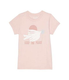 送料無料 Tiny Whales 女の子用 ファッション 子供服 Tシャツ Keep The Peace Tee (Toddler/Little Kids/Big Kids) - Dusty Rose