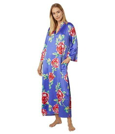 送料無料 N by Natori レディース 女性用 ファッション パジャマ 寝巻き ナイトガウン Island Fleur Mandarin Caftan - Blue Pink