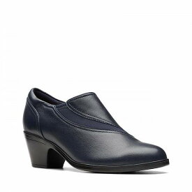 送料無料 クラークス Clarks レディース 女性用 シューズ 靴 ヒール Emily 2 Dove - Navy Leather