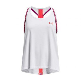 送料無料 アンダーアーマー Under Armour Kids 女の子用 ファッション 子供服 アクティブウエア シャツ Knockout Tank (Big Kids) - White/Beta