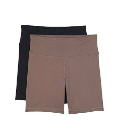 送料無料 ジョッキーアクティブ Jockey Active レディース 女性用 ファッション ショートパンツ 短パン 2-Pack Performance High-Waist 7&#039;&#039; Bike Shorts - Deep Black/Plum Truffle