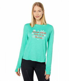 送料無料 ブルックス Brooks レディース 女性用 ファッション アクティブシャツ Run Merry Distance Graphic Long Sleeve - Green/Run Merry