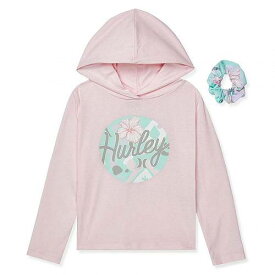 送料無料 ハーレー Hurley Kids 女の子用 ファッション 子供服 セット Hooded Long Sleeve Tee &amp; Hair Tie (Little Kids) - Arctic Pink