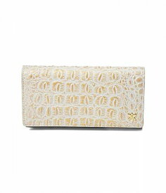 送料無料 アヌシュカ Anuschka レディース 女性用 ファッション雑貨 小物 三つ折財布 Triple Fold RFID Clutch Wallet - 1150 - Croco Embossed Cream Gold