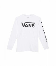 送料無料 バンズ Vans Kids 男の子用 ファッション 子供服 Tシャツ Vans Classic Checker Sun Shirt Long Sleeve (Big Kids) - White/Black