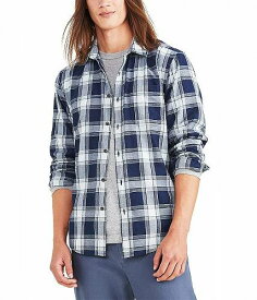 送料無料 ドッカーズ Dockers メンズ 男性用 ファッション ボタンシャツ Supreme Flex Modern Fit Long Sleeve Shirt - Indigo Blue/Point Sal Plaid (Slub)