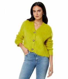 送料無料 Madewell レディース 女性用 ファッション セーター Brushed V-Neck Cardigan Sweater - Heather Chartreuse