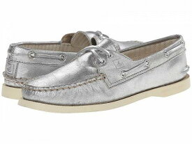 送料無料 スペリー Sperry レディース 女性用 シューズ 靴 ボートシューズ A/O 2-Eye Metallic Kid Suede - Silver