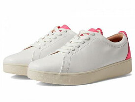 送料無料 フィットフロップ FitFlop レディース 女性用 シューズ 靴 スニーカー 運動靴 Rally Neon-Pop Leather Sneakers - Urban White/Pop Pink