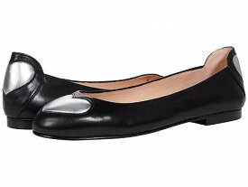 送料無料 フレンチソール French Sole レディース 女性用 シューズ 靴 フラット Angel - Black/Silver Nappa