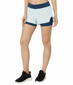 送料無料 ツータイムズユー 2XU レディース 女性用 ファッション ショートパンツ 短パン Aero 2-in-1 4&quot; Run Shorts - Moonlight/Glacier