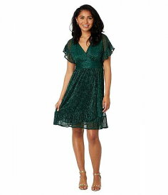 送料無料 リリーピューリッツァー Lilly Pulitzer レディース 女性用 ファッション ドレス Sinclare Short Sleeve Dress - Evergreen Metallic Knit Crinkle