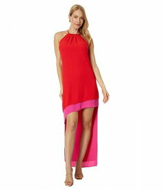 送料無料 ビーシービージーマックスアズリア BCBGMAXAZRIA レディース 女性用 ファッション ドレス Halter High-Low Color-Block Dress - Rosso Combo