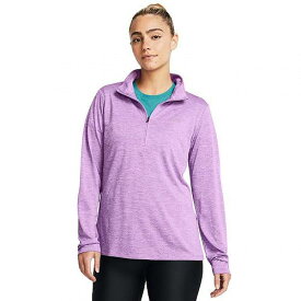 送料無料 アンダーアーマー Under Armour レディース 女性用 ファッション アクティブシャツ Tech 1/4 Zip Twist - Provence Purple/Purple Ace