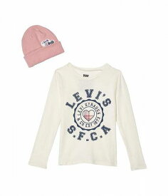 送料無料 リーバイス Levi&#039;s(R) Kids 女の子用 ファッション 子供服 Tシャツ Long Sleeve Tee and Beanie with Pat (Toddler) - Antique White