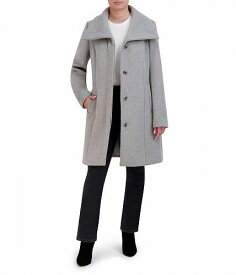 送料無料 コールハーン Cole Haan レディース 女性用 ファッション アウター ジャケット コート ウール・ピーコート Double Face Wool Button-Up Coat with Convertible Collar - Light Grey