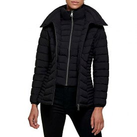 送料無料 ダナキャランニューヨーク DKNY レディース 女性用 ファッション アウター ジャケット コート ダウン・ウインターコート Packable Bib Front Jacket - Black