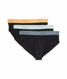 送料無料 ツーバイスト 2(X)IST メンズ 男性用 ファッション 下着 3-Pack ESSENTIAL No Show Brief - Black With Buff Orange/Black With Surf Spray/Black Stormy Weathe