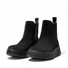 送料無料 フィットフロップ FitFlop レディース 女性用 シューズ 靴 ブーツ チェルシーブーツ アンクル F-Mode Suede Flatform Chelsea Boots - All Black