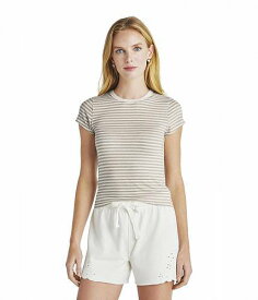 送料無料 スプレンデッド Splendid レディース 女性用 ファッション Tシャツ Candice Short Sleeve Crew - Fawn Stripe