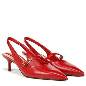 送料無料 フランコサルト Franco Sarto レディース 女性用 シューズ 靴 ヒール Khloe Pointed Toe Slingback Kitten Heel - Cherry Red Leather