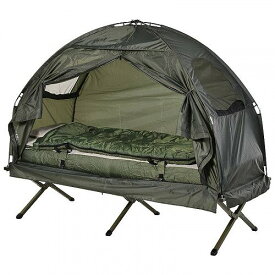 Outsunny Portable Camping Cot Tent with Air Mattress Sleeping Bag and Pillow キャンプ　コット　簡易ベッド【送料無料】【代引不可】【あす楽不可】
