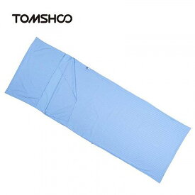 TOMSHOO 75*210CM Outdoor Travel Camping Hiking 100% コットン 綿 Healthy Sleeping Bag Liner with Pillowcase Portable Lightweight Business Trip Hotel Blue アウトドア　寝袋　【送料無料】【代引不可】【あす楽不可】