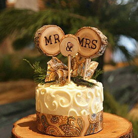Coolmade Mr & Mrs ケーキ Toppers Rustic ウェディング　結婚 Wood Decorations Mariage ウェディング　結婚 ケーキ Topper Pick Decoration ウェディングケーキ　トッパー【送料無料】【代引不可】【あす楽不可】