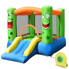 Costway キッズ 子供 Playing Inflatable Bounce House Jumping Castle Game Fun Slider 480W Blower 大型遊具　バウンス ハウス トランポリン 【送料無料】【代引不可】【あす楽不可】