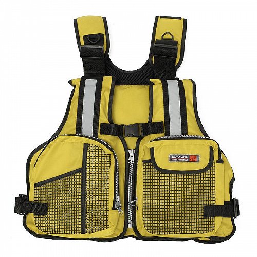 V.I.P. シニア用 Universal Fishing Life ジャケット Kayak Life Vest セイリング Swimming Buoyancy Aid Waistcoat with Multi-Pockets and Reflective ストライプ 釣り ベスト フィッシング道具【送料無料】【代引不可】【あす楽不可】 フィッシングベスト