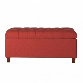HomePop Ainsley Button Tufted Storage Bench Multiple Colors Red 家具　オットマン・コーヒーテーブル 【送料無料】【代引不可】【あす楽不可】