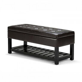 Brooklyn + Max City 44 inch Wide Traditional Rectangle Ottoman Bench in Deep Olive Faux 革 Tanners Brown 家具　オットマン 【送料無料】【代引不可】【あす楽不可】