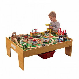 KidKraft キッズクラフト Adventure Town Railway Wooden Train Set & Table with EZ Kraft Assembly with 120 accessories included 大型　ドールハウス・ごっこ遊び【送料無料】【代引不可】【あす楽不可】