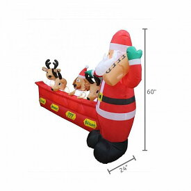 Impact Canopy Inflatable Outdoor Christmas Decoration 6 Feet Tall Lighted Santa with Reindeer クリスマス エアブロー エアバルーン 【送料無料】【代引不可】【あす楽不可】