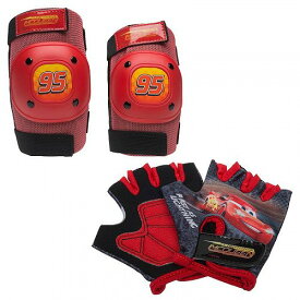 ディズニー　ピクサー　カーズ　 Disney Cars Protective Pad and Glove Set Red/Black 子供用　サポーター　グローブ【送料無料】【代引不可】【あす楽不可】