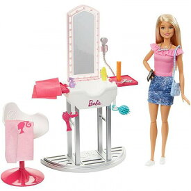 Barbie Salon Station Furniture Set with Doll & Accessories Blonde バービーグッズ　人形・グッズ【送料無料】【代引不可】【あす楽不可】