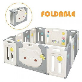 Costway 14-Panel Foldable Baby Playpen キッズ 子供 Safety Yard Activity Center w/ Storage Bag プレイヤード【送料無料】【代引不可】【あす楽不可】