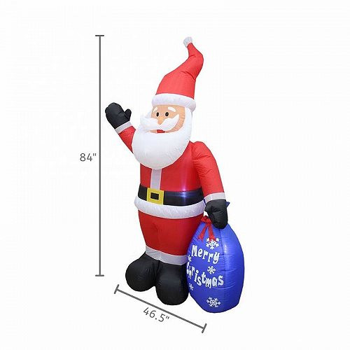 Impact Canopy Inflatable Outdoor Christmas Decoration 6 Feet Tall Lighted Santa with Purple Gift Bag クリスマス エアブロー エアバルーン 【送料無料】【代引不可】【不可】｜グッズ×グッズ